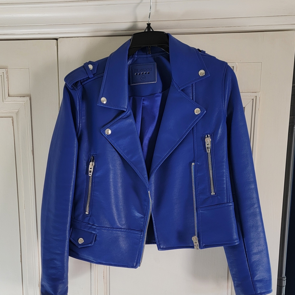 BlankNYC Blue Moto Jacket XS